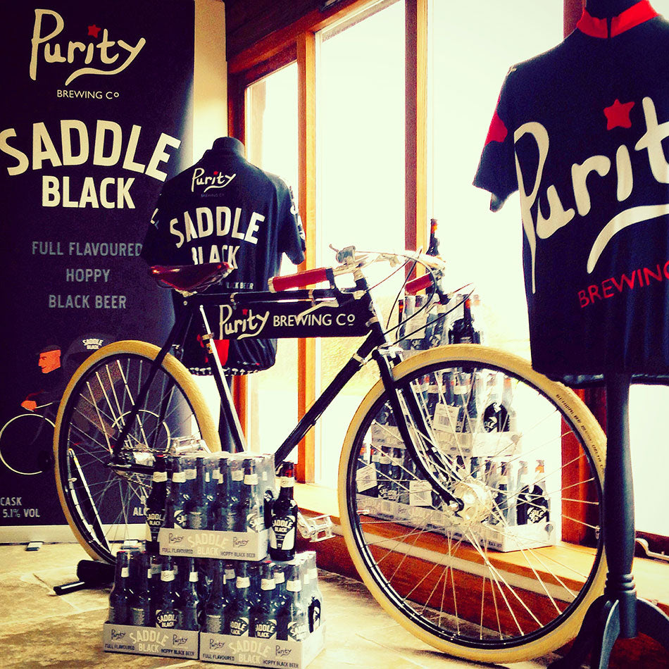 The Pashley Guv'nor bicycle in the Purity Brewing Company's window.