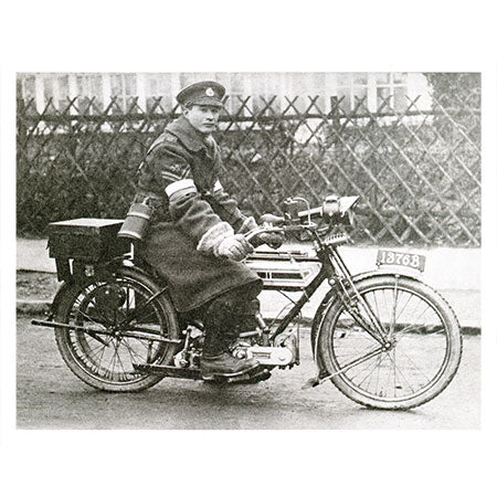 William Rath Pashley on his despatch bicycle in World War One